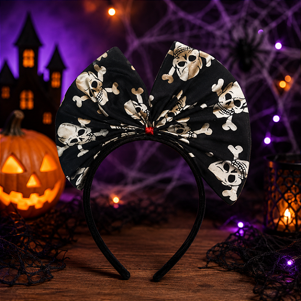 Tiara com Laço Halloween – Estampas Sortidas e Cheias de Charme!