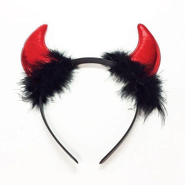 Tiara Diabinha Plumas/Marabu Halloween