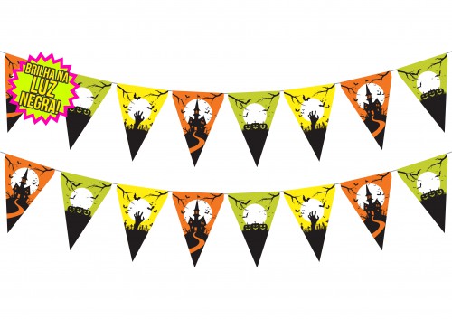 Bandeirinha Halloween Neon