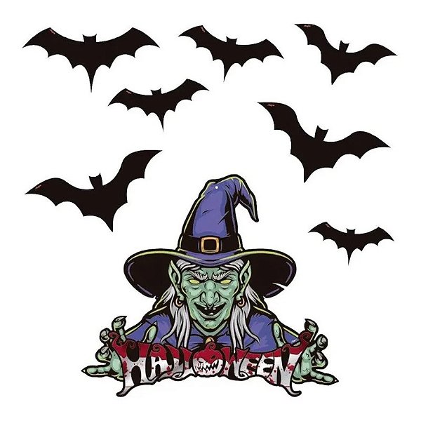 Decoração de Parede Bruxa Halloween