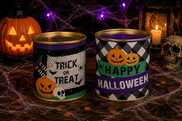 Lata para Lembrancinha Noite do Terror Halloween Sortido - 11cm x 9cm - 1 Unidade