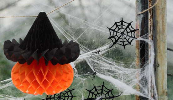 Abóbora com Chapéu Colmeia Halloween – 30x24cm