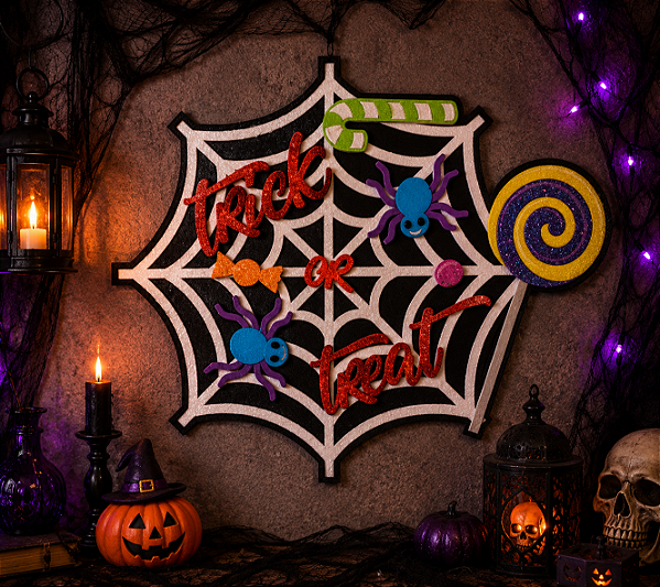 Painel de EVA Glitter Trick or Treat Halloween Horripilante 50x45cm