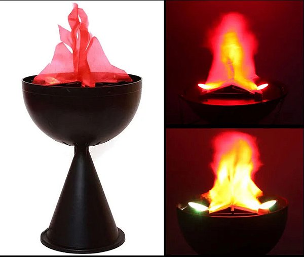Fogueira Elétrica Chamas Artificiais com Luzes LED Bivolt - 29x20x10cm