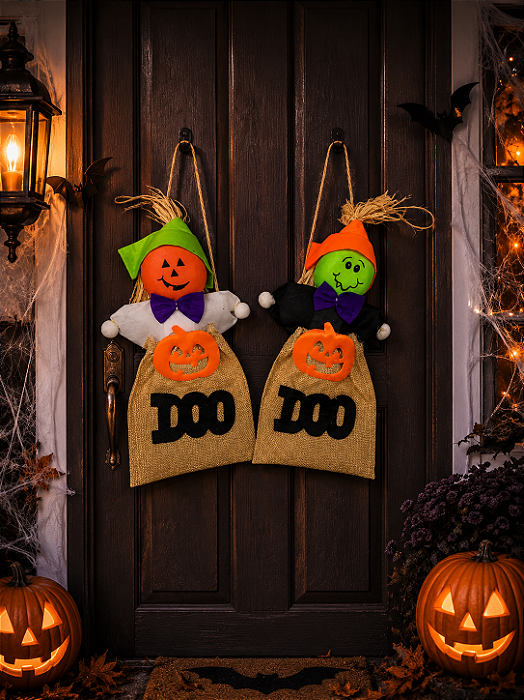 Enfeite Decorativo Boneco Boo Decoração De Porta Halloween - 30cm