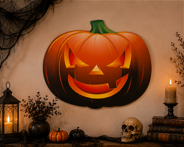 Painel Destacável Cartonado Abóbora Halloween - 52x44cm