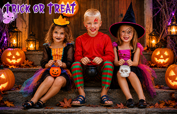 Kit 3 Mini Baldes Halloween – Abóbora, Caveira e Caldeirão