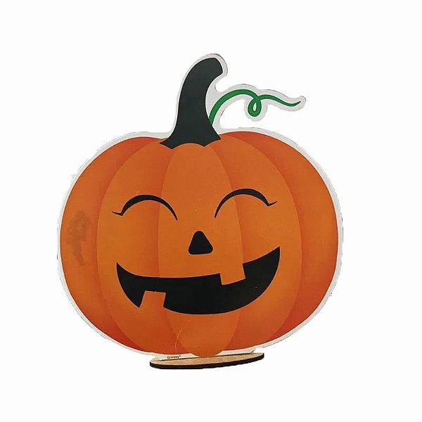 Display de Mesa Decorativo em MDF - Abóbora Halloween - 22cm x 18 cm - 1 Unidade
