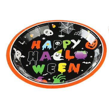 Prato de Papel Happy Halloween - 10 Unidades