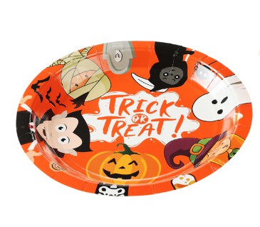 Prato de Papel Halloween Trick or Treat 18cm - 10 Unidades