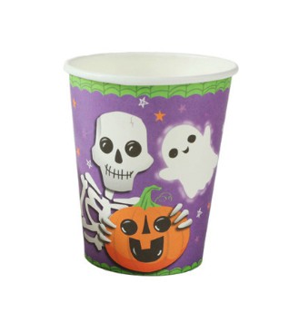 Copo de Papel Halloween Divertido 270ml - 10 Unidades