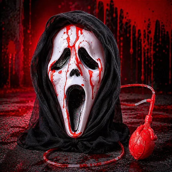 Máscara Caveira Esguicha Sangue Halloween