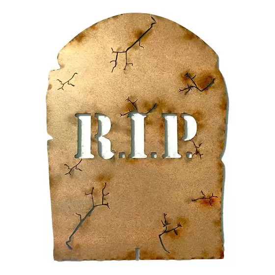 Display de Mesa Decorativo em MDF - Lápide Halloween - 22cm x 18 cm - 1 Unidade