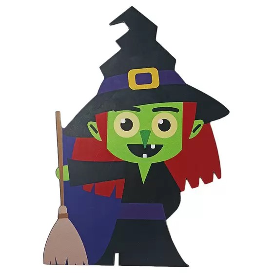 Display de Mesa Decorativo em MDF - Bruxinha Halloween - 22cm x 15 cm - 1 Unidade