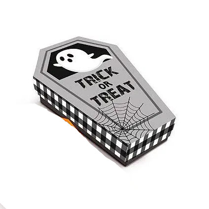 Caixa Caixão Fantasma Halloween – 15x10x3cm | Lembrancinha Decorativa
