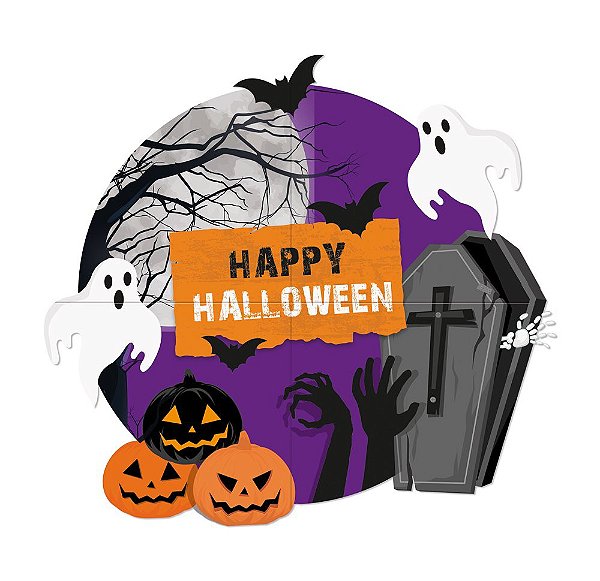 Painel Cartonado Scary Night Halloween - 96cm x 66cm - 1 Unidade