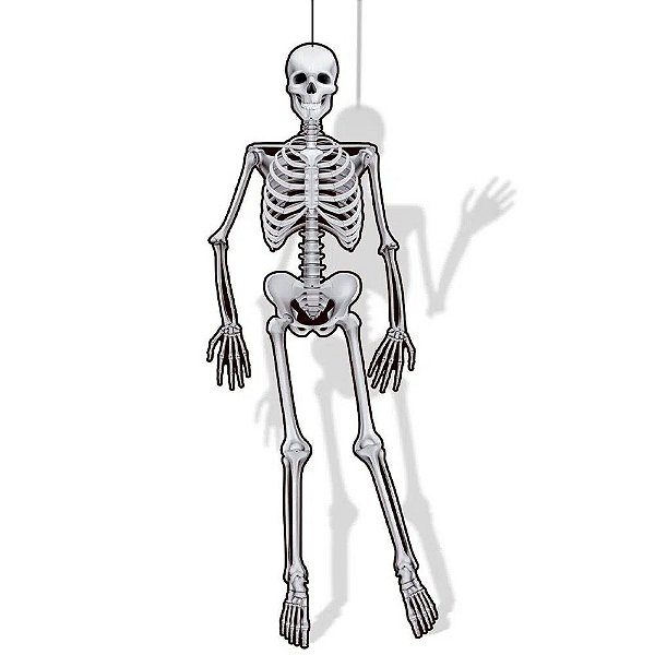 Painel Esqueleto Articulado Halloween - 160cm