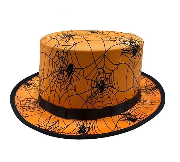 Cartola Laranja Teias Halloween