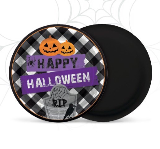 Prato de Papel Happy Halloween 18 cm - 8 Unidades