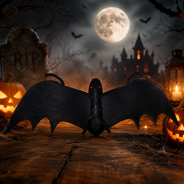 Morcego Decoração Halloween de Plástico - 27cm