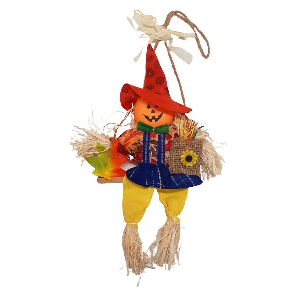 Enfeite Espantalho no Balanço Decoração Suspensa Halloween - 32cm
