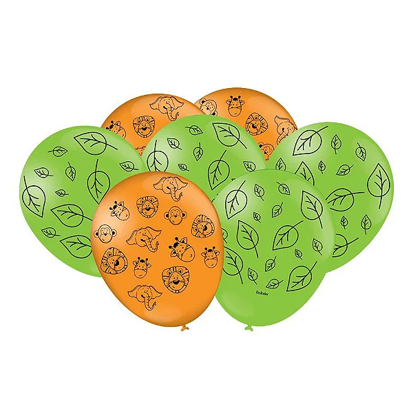 Balão Bexiga Festa Safari - Tamanho 9 Polegadas (23cm) - 25 Unidades