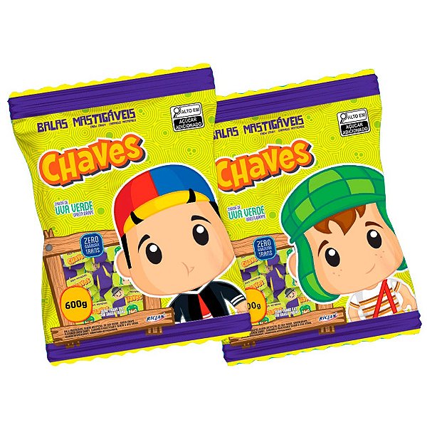 Bala Mastigável Chaves Sabor Uva Verde 500g