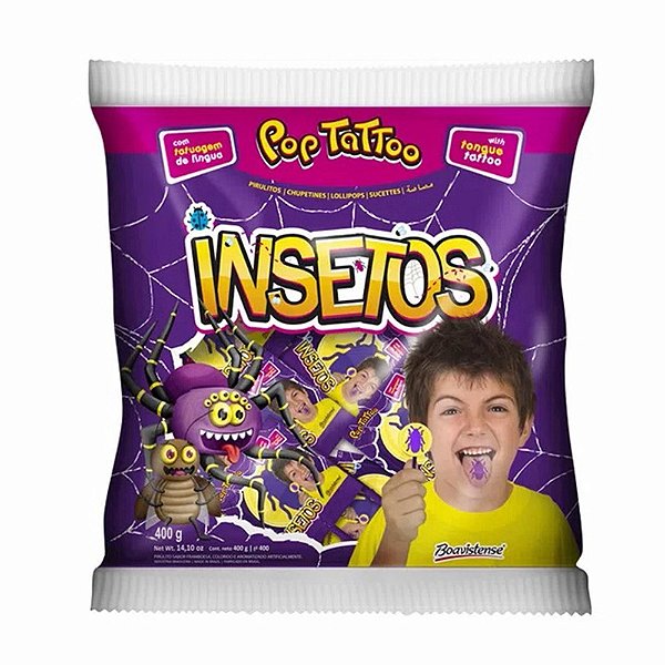 Pirulito Insetos Pinta Língua 400g
