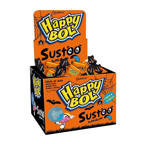 Chicle Happy Bol Sustoo Q’Pinta – Tutti-Frutti 140g (46 Unidades)