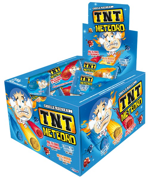Chicle recheado TNT Meteoro 170g - 50 Unidades