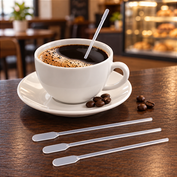 Mexedor Plástico para Café - 100 Unidades