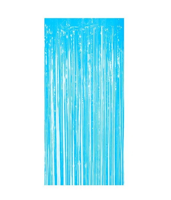 Cortina Decorativa Metalizada - Cor Azul Claro - 1x2 Metros