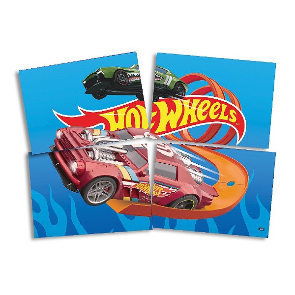 Painel Decorativo 4 Lâminas Festa Hot Wheels - 1,28cm x 90cm
