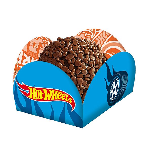 Porta Forminha Para Doces Festa Hot Whheels 3,5x3,5cm - 40 Unidades
