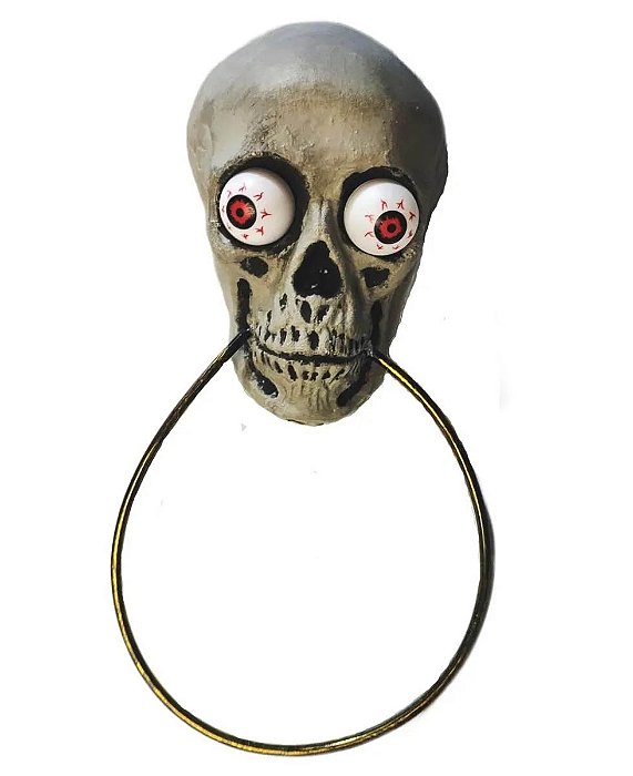 Campainha Caveira Olho Vermelho Halloween - 33cm x 14cm
