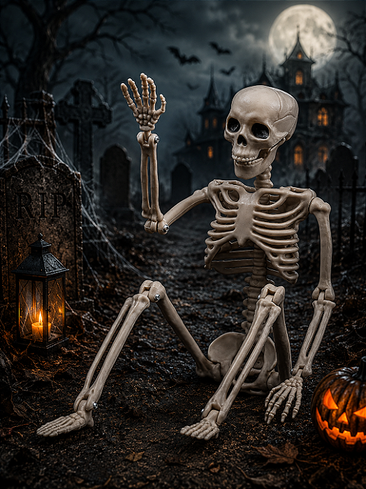 Esqueleto Halloween Articulado 40 cm – 1 Unidade