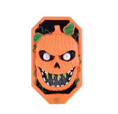 Campainha Abóbora Halloween com Som Luz e Movimento