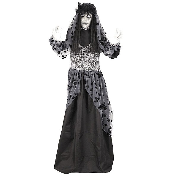 Noiva em Pé com Som e Luz Halloween - 165cm