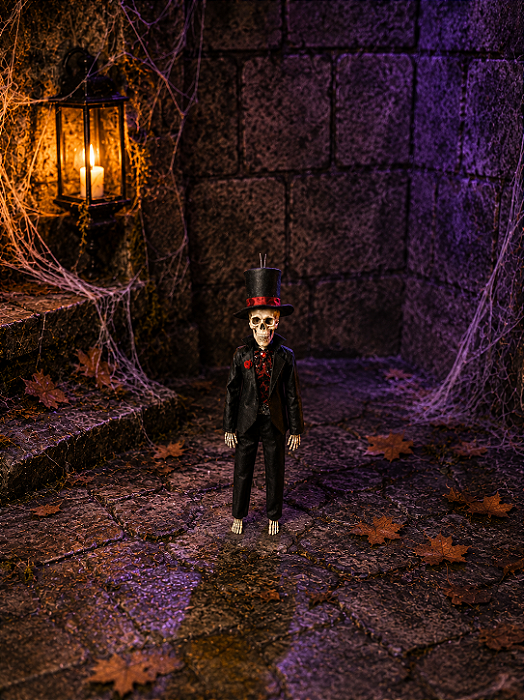 Noivo Elegante Cadáver Esqueleto Realista Halloween - 40 cm