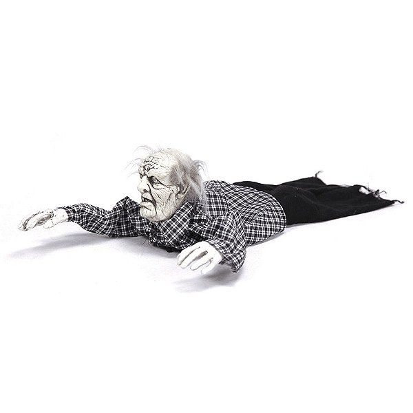 Zumbi Rastejante com Som Luz e Movimento Halloween - 60 cm