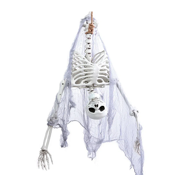 Esqueleto Halloween Articulado de Cabeça para Baixo 100cm