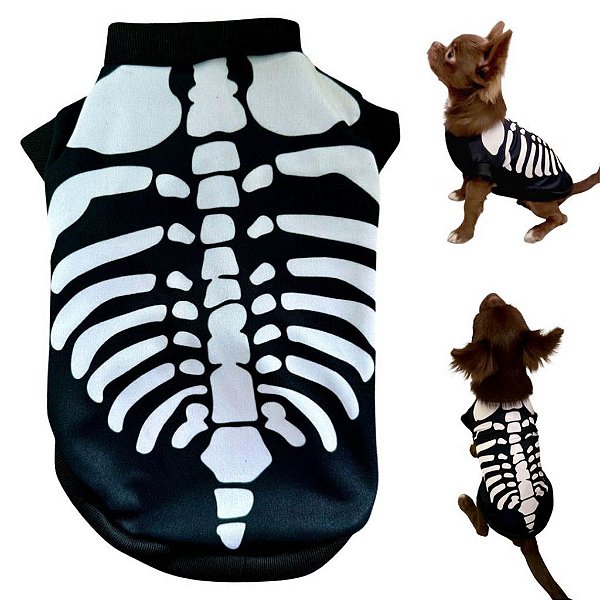 Fantasia para Pet Esqueleto Halloween 21cm