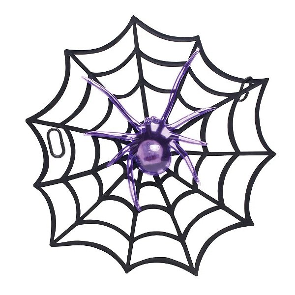 Teia de Aranha com Aranha Luminosa com Led 33cm - 1 Unidade