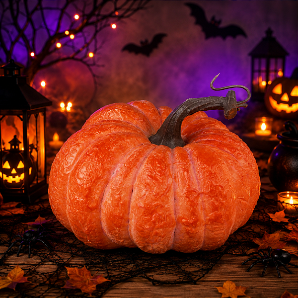 Abóbora Esbranquiçada Laranja para Decoração de Halloween