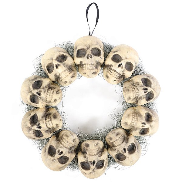Guirlanda Caveiras Halloween 35cm