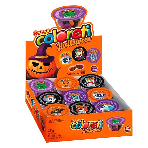 Confeito Chocolate Coloreti Halloween - 18 Unidades