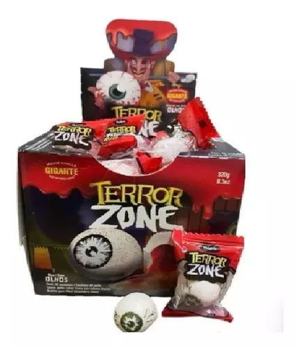 Chiclete Zone Terror Olhos Sukest Cx 40 Uni. Recheio Morango - 320g