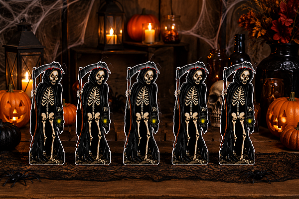 Totem de Mesa Morte Halloween 24x12cm - 5 Unidades