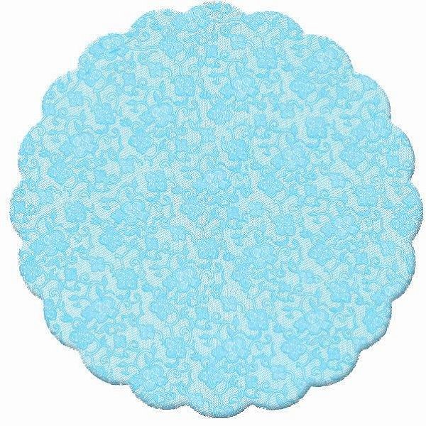 Fundo Rendado Redondo Azul 7cm - 100 unidades