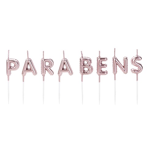 Vela Parabéns Balão Rose